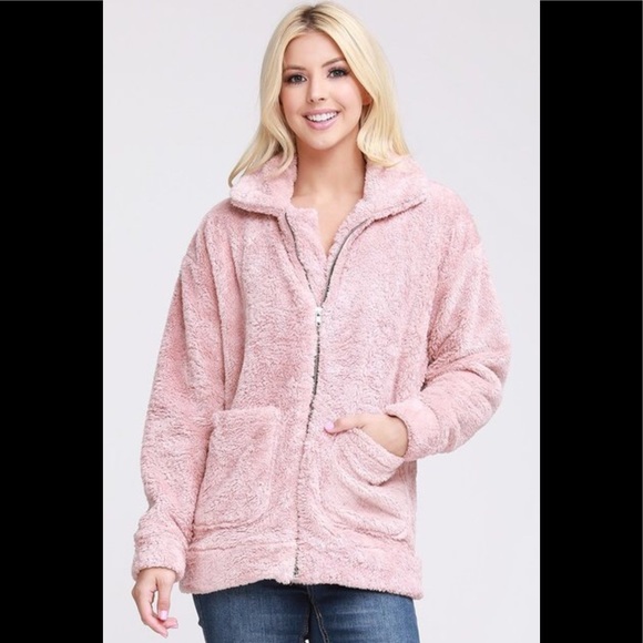 2 for $40❤️soft mauve Sherpa jacket - Picture 3 of 7